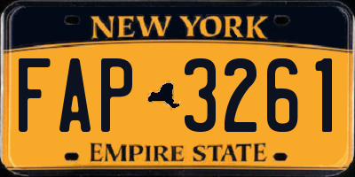 NY license plate FAP3261
