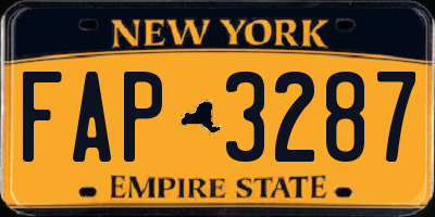 NY license plate FAP3287