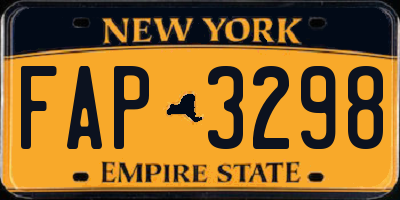 NY license plate FAP3298