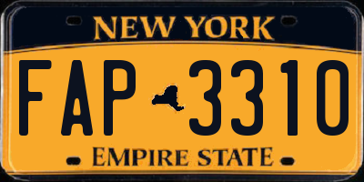 NY license plate FAP3310