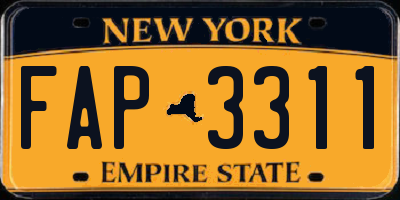 NY license plate FAP3311