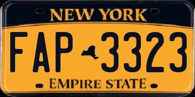 NY license plate FAP3323