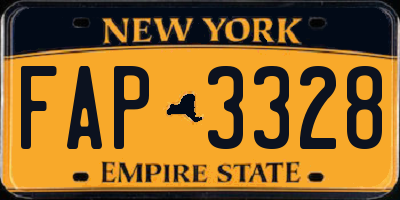 NY license plate FAP3328
