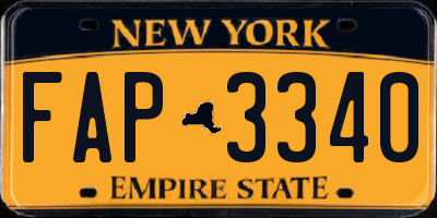 NY license plate FAP3340