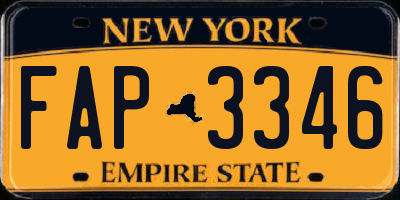 NY license plate FAP3346
