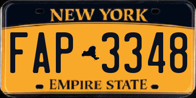 NY license plate FAP3348