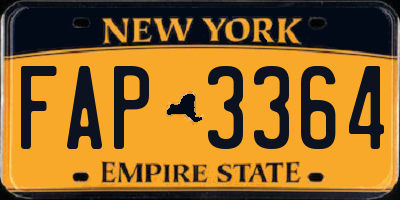 NY license plate FAP3364