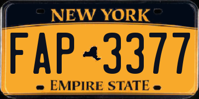 NY license plate FAP3377