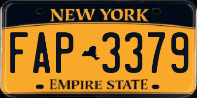 NY license plate FAP3379