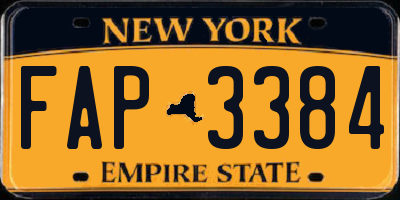 NY license plate FAP3384