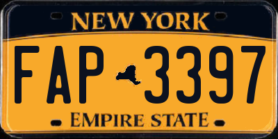 NY license plate FAP3397