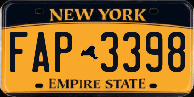 NY license plate FAP3398