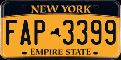 NY license plate FAP3399