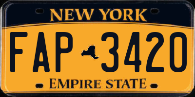 NY license plate FAP3420