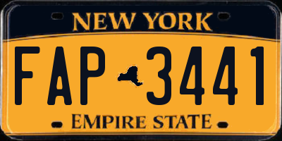 NY license plate FAP3441