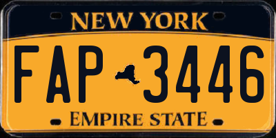 NY license plate FAP3446