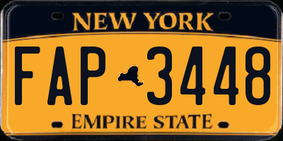 NY license plate FAP3448