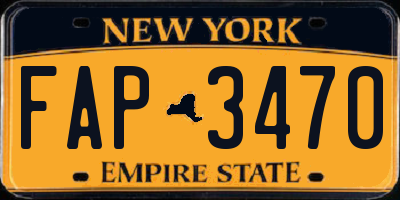 NY license plate FAP3470
