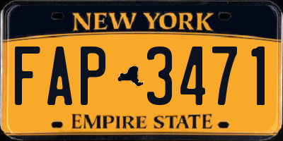 NY license plate FAP3471