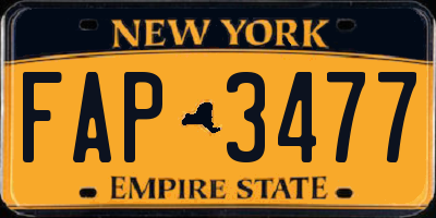 NY license plate FAP3477