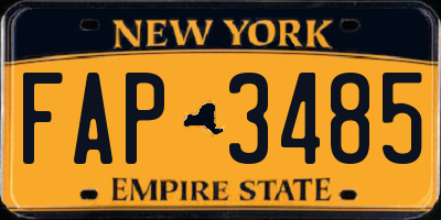 NY license plate FAP3485