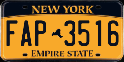 NY license plate FAP3516