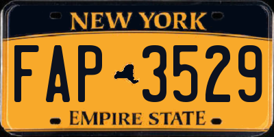 NY license plate FAP3529