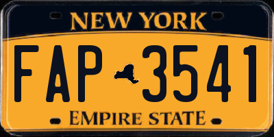 NY license plate FAP3541