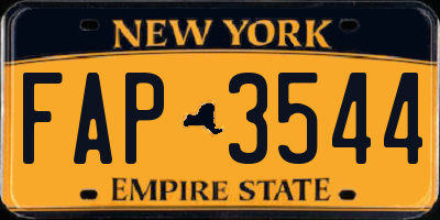 NY license plate FAP3544