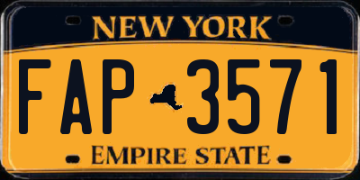 NY license plate FAP3571