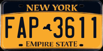 NY license plate FAP3611