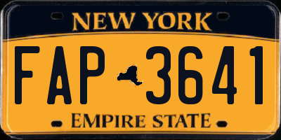 NY license plate FAP3641