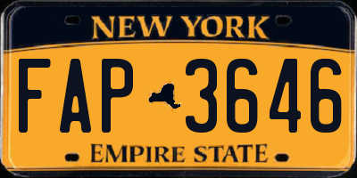 NY license plate FAP3646