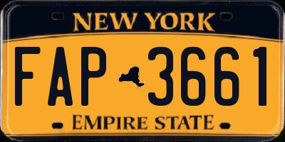 NY license plate FAP3661