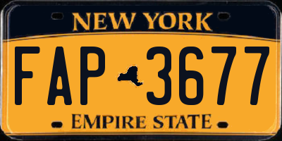 NY license plate FAP3677
