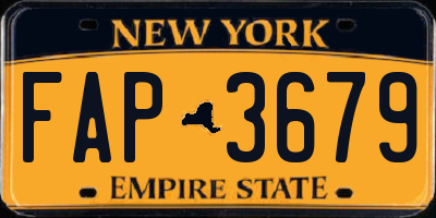 NY license plate FAP3679