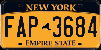 NY license plate FAP3684