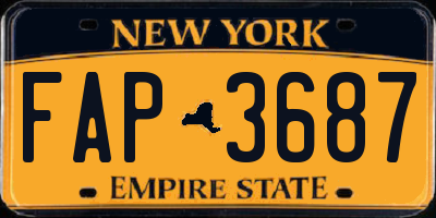 NY license plate FAP3687