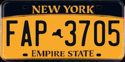 NY license plate FAP3705