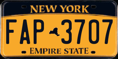 NY license plate FAP3707