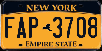 NY license plate FAP3708