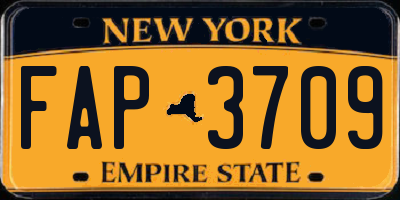 NY license plate FAP3709