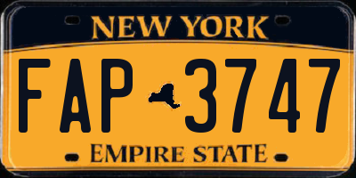 NY license plate FAP3747