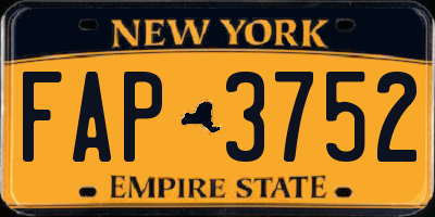 NY license plate FAP3752