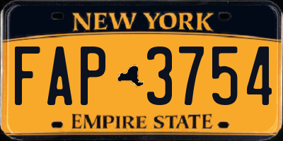 NY license plate FAP3754