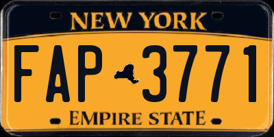 NY license plate FAP3771