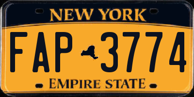 NY license plate FAP3774