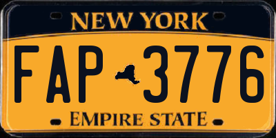 NY license plate FAP3776