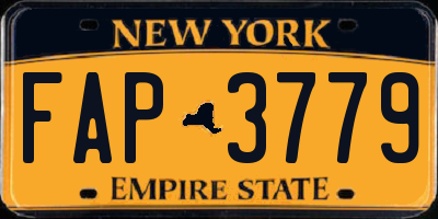 NY license plate FAP3779