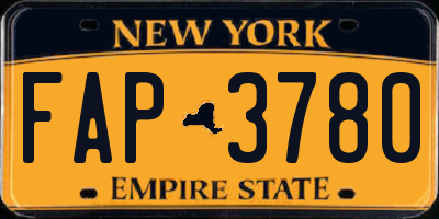NY license plate FAP3780